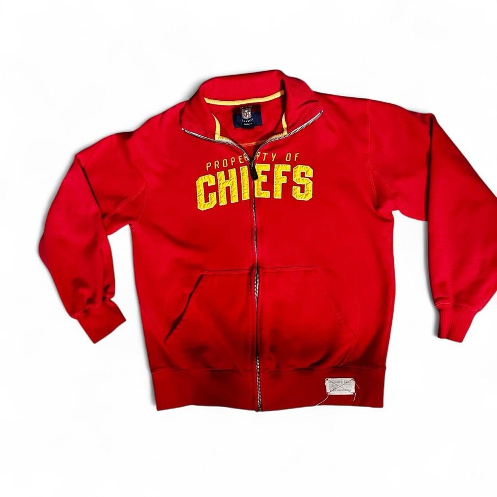Kansas City Chiefs Red and Yellow NFL Reebok Gridiron Classic Sweatshirt Jacket